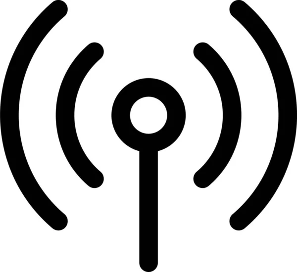 Broadcast Icono Wifi Inalámbrico Estilo Esquema — Vector de stock