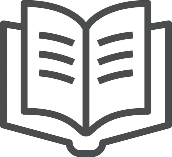 Libro Icono Lectura Abierta Estilo Esquema — Vector de stock