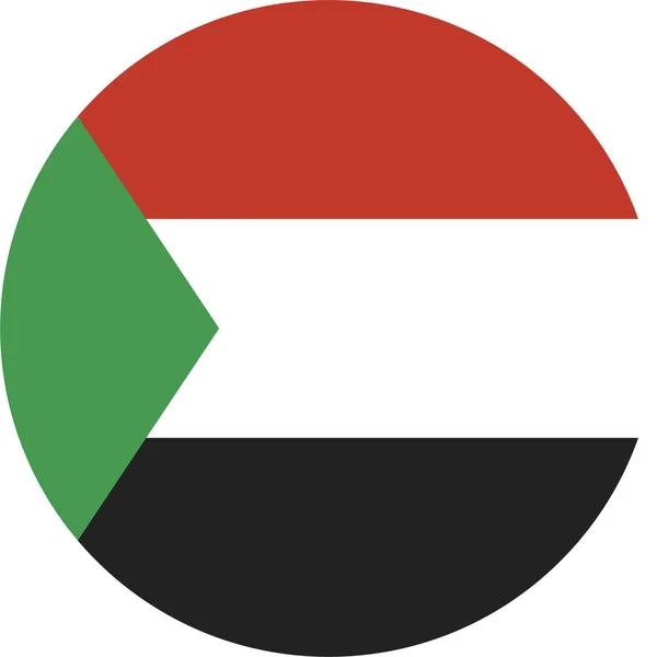 Bandera Del País Sudan Icono Estilo Plano — Archivo Imágenes Vectoriales