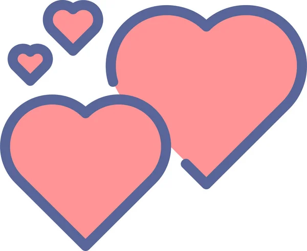 Coração Amor Valentim Ícone Estilo Filledoutline —  Vetores de Stock