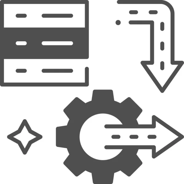 Value Stream Process Flow Icon Semisolid Style — Stock Vector