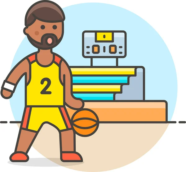 Basket Ball Gradins Colisée Icône Dans Catégorie Sport — Image vectorielle