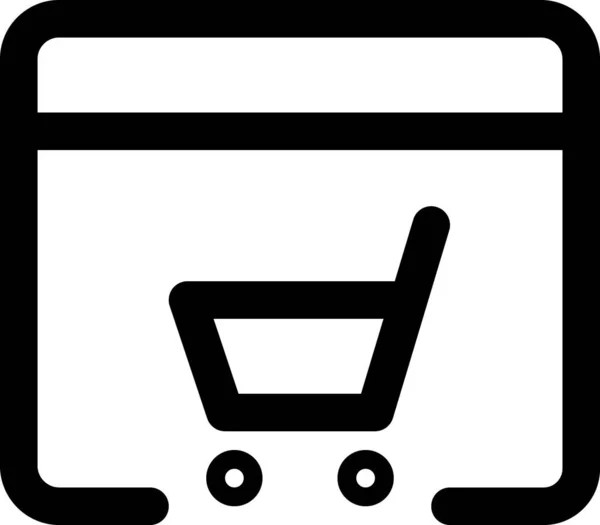 电子商务购物车图标的轮廓风格 — 图库矢量图片