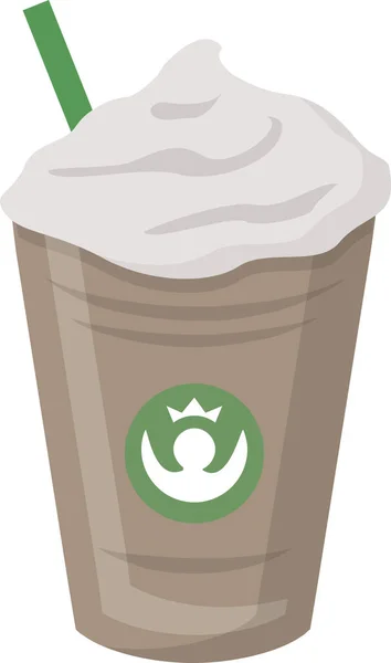 Düz Bir Espresso Frappuccino Ikonu — Stok Vektör