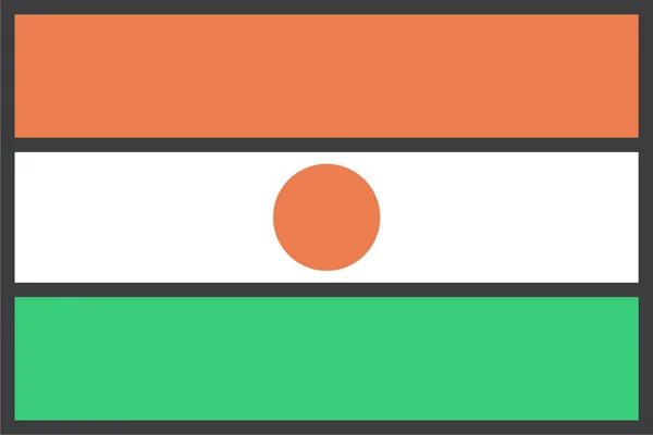 Ikone Der Afrikanischen Landesflagge Umrissstil — Stockvektor