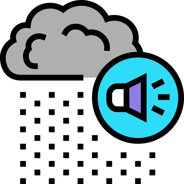 Rain Noise White Icon — Stock Vector