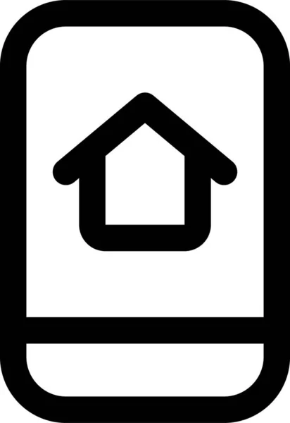 Icona Dell App Immobiliare Stile Contorno — Vettoriale Stock
