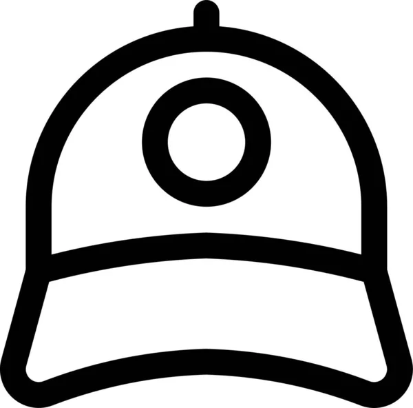Beysbol Şapkası Simgesi Ana Hat Biçiminde — Stok Vektör