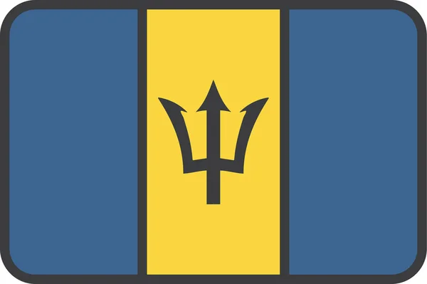 Barbados Land Vlag Pictogram Filedoutline Stijl — Stockvector