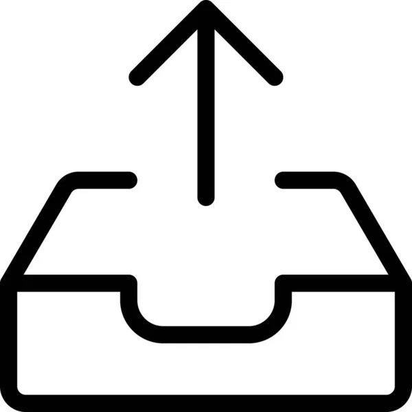 Значок Почтового Ящика Стрелкой Стиле Контура — стоковый вектор