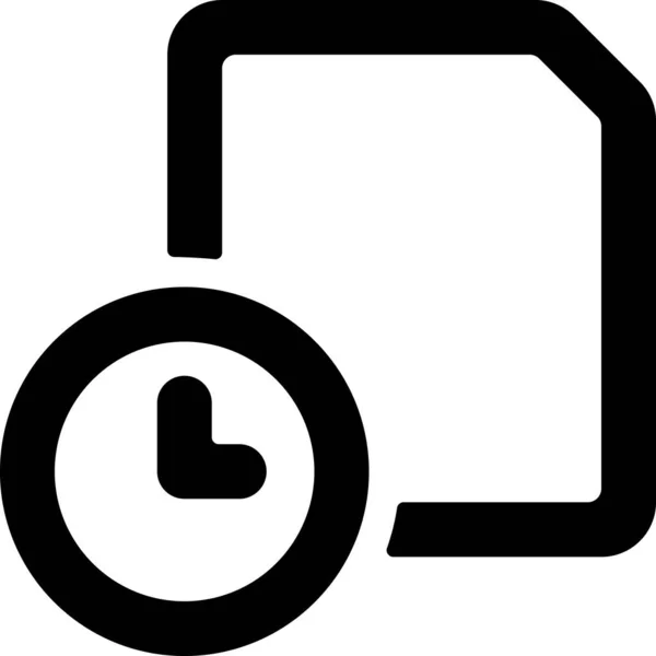 Icono Del Archivo Reloj Tiempo Estilo Sólido — Vector de stock