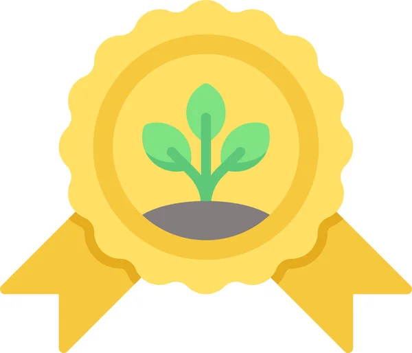 Achievement Award Badge Icon Flat Style — Stock Vector