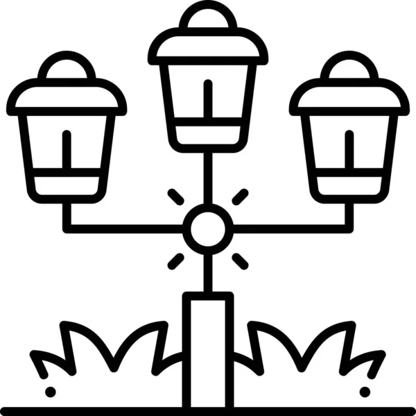 Straatlamp Licht Tuin Icoon — Stockvector