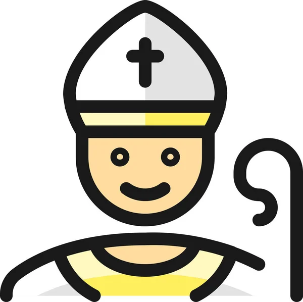 Cristiano Religión Hombre Icono Filledoutline Estilo — Archivo Imágenes Vectoriales