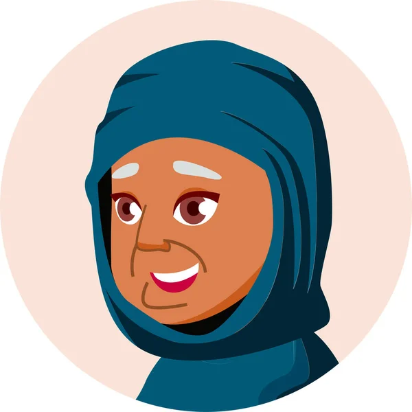 Ikon Ekspresi Avatar Arab Dalam Gaya Datar - Stok Vektor