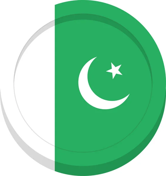 Pakistan Ülke Bayrağı Simgesi Düz Stil — Stok Vektör