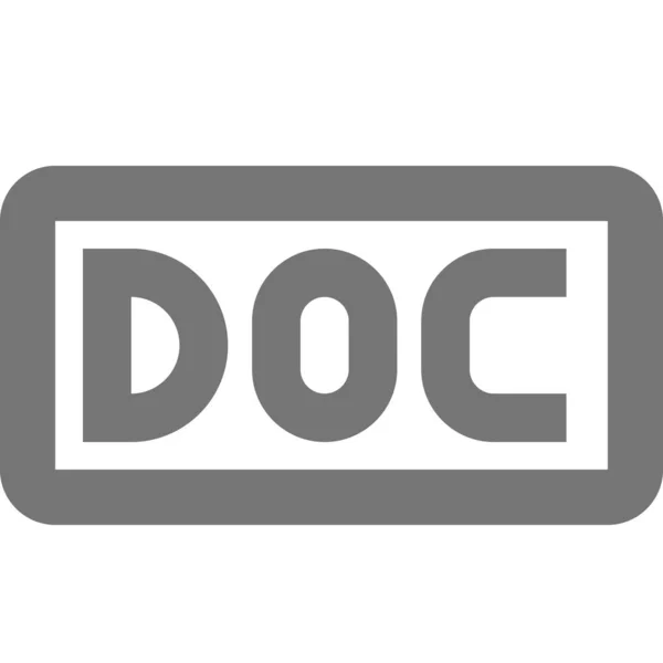 Doc Icono Formato Extensión Estilo Esquema — Archivo Imágenes Vectoriales