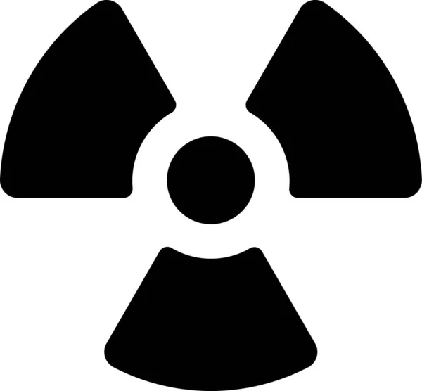 Radioactive Danger Nuke Icon Solid Style — Stock Vector