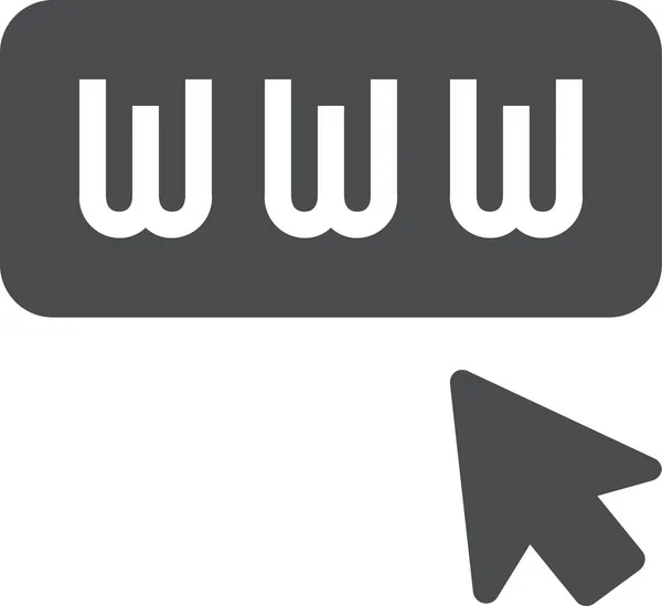 Internet Web Browser Symbol Soliden Stil — Stockvektor