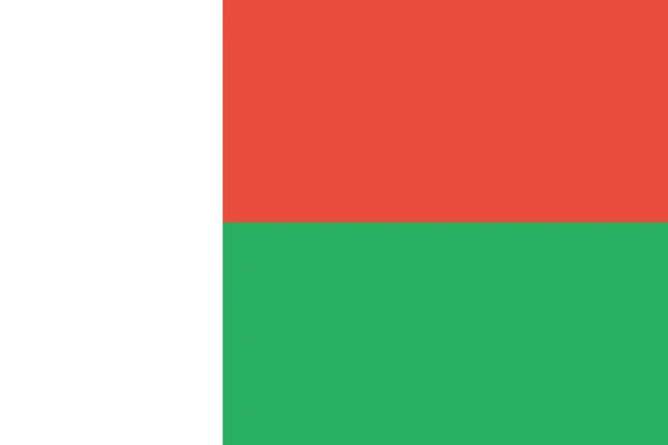 Flagge Madagaskar Flachen Stil — Stockvektor