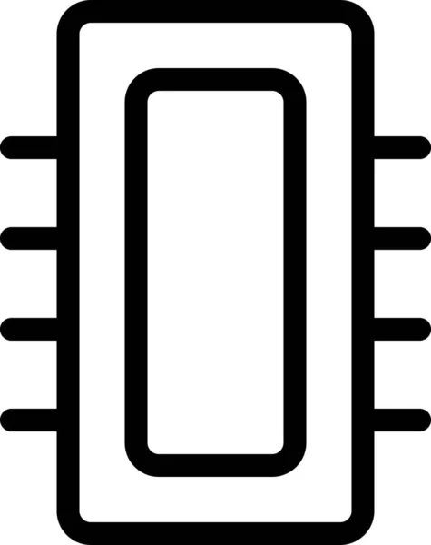 Chip Εικονίδιο Πυρήνα Υπολογιστή Στυλ Περίγραμμα — Διανυσματικό Αρχείο