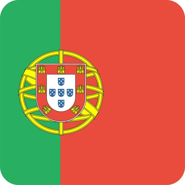 Bandeira País Ícone Portugal Estilo Plano — Vetor de Stock