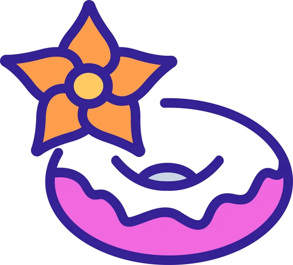 Ícone Gelo Flor Donut — Vetor de Stock