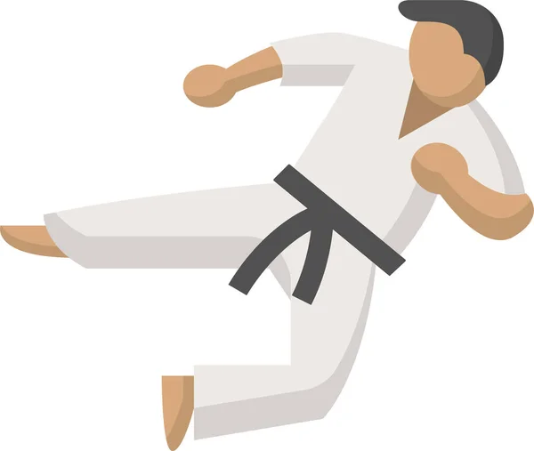 Karate Arts Fight Icon Flat Style — Stock Vector