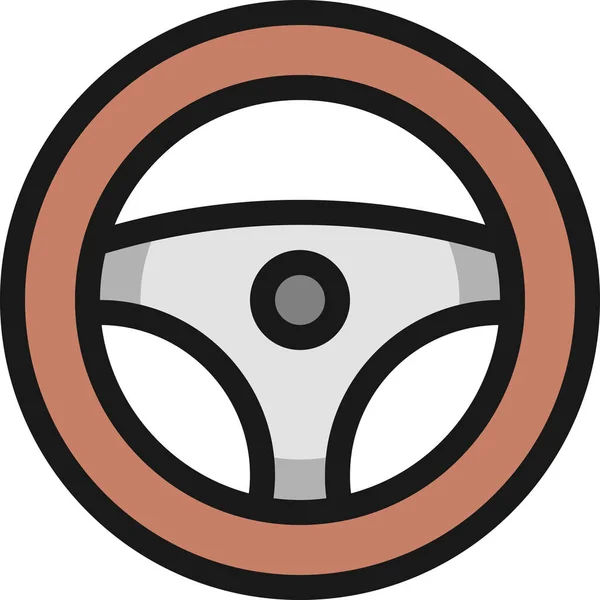 Car Dashboard Steering Icon Filledoutline Style — Stock Vector