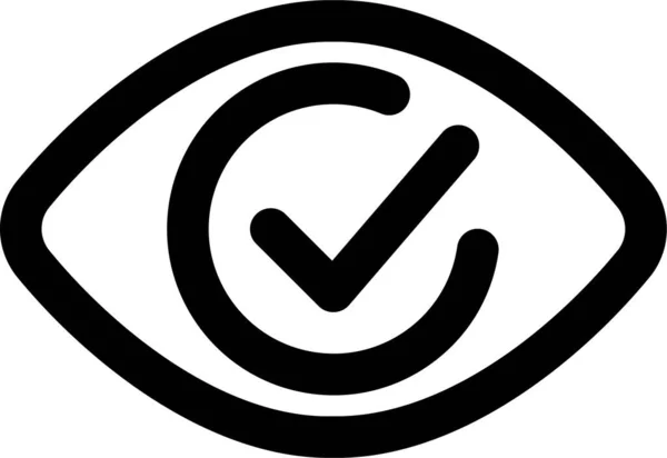 Iris Scan Approved Icon Outline Style — стоковый вектор