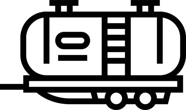 アウトラインスタイルのガソリン輸送トレーラーアイコン — ストックベクタ