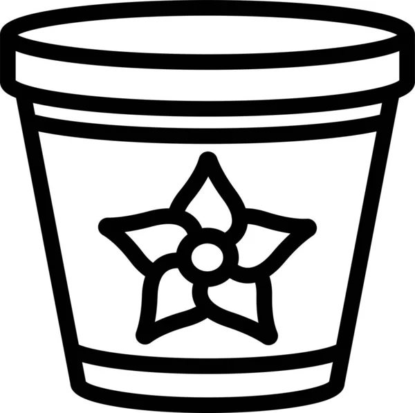咖啡容器花卉图标 — 图库矢量图片