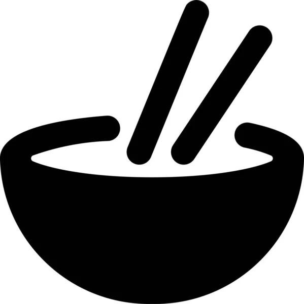 Икона Азиатского Пищевого Супа Твердом Стиле — стоковый вектор