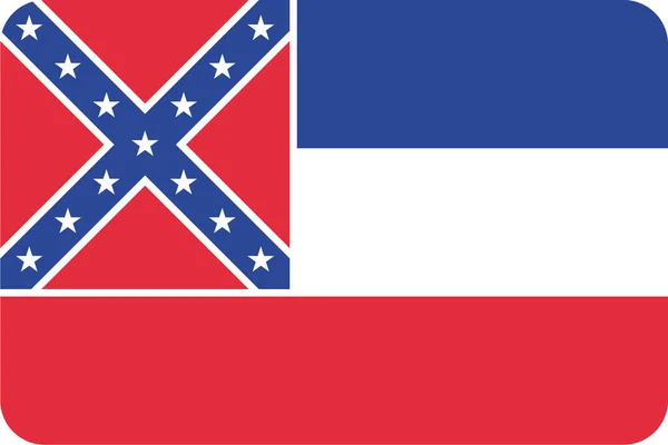 Ícone Mississippi Bandeira Americana Categoria Bandeira —  Vetores de Stock