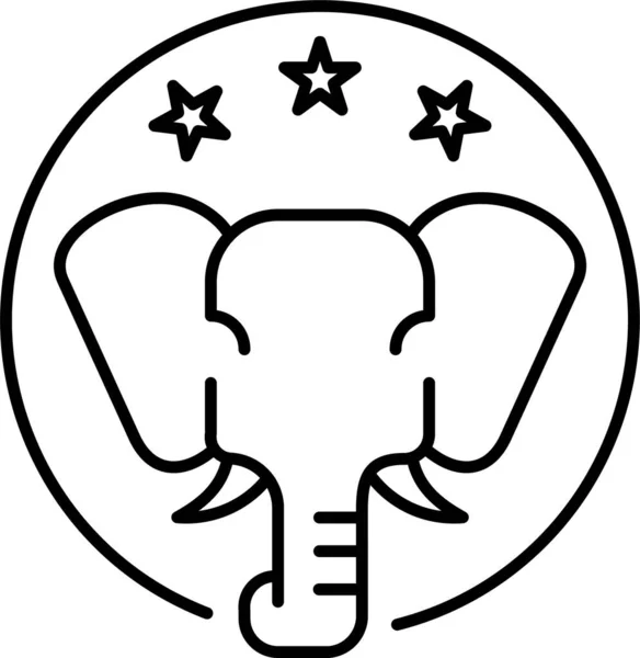 Party Elefánt Ikon — Stock Vector