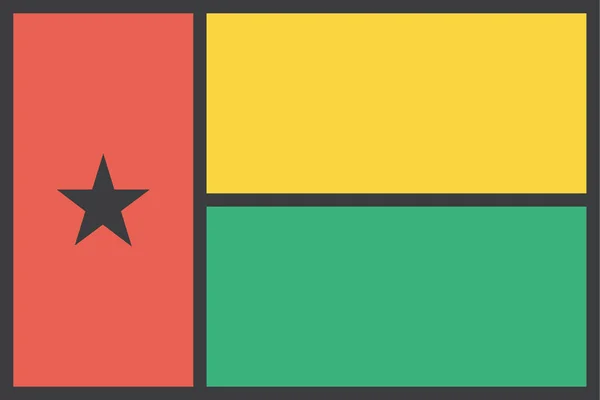 Ícone País Bissau Africano Estilo Filledoutline — Vetor de Stock