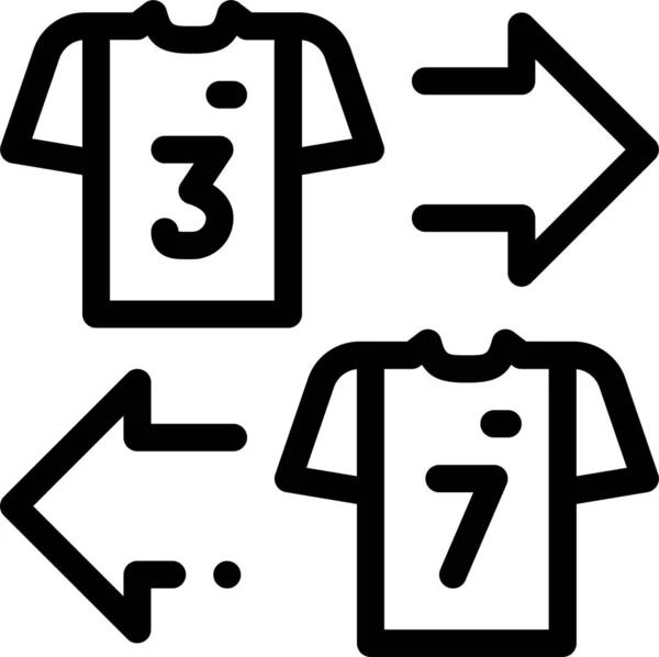 交换T恤团队图标的轮廓风格 — 图库矢量图片
