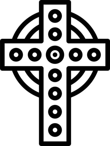 Значок Стельового Хреста Фестивалю Контурному Стилі — стоковий вектор