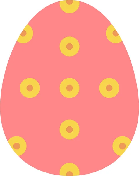 Decorated Easter Egg Icon Flat Style — Stock Vector