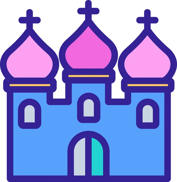 建築カトリック教会のアイコン — ストックベクタ