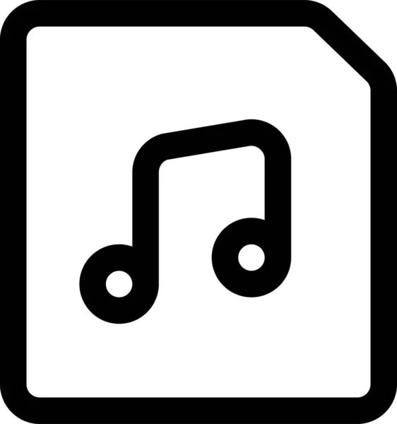 Icono Música Archivo Audio Estilo Esquema — Vector de stock