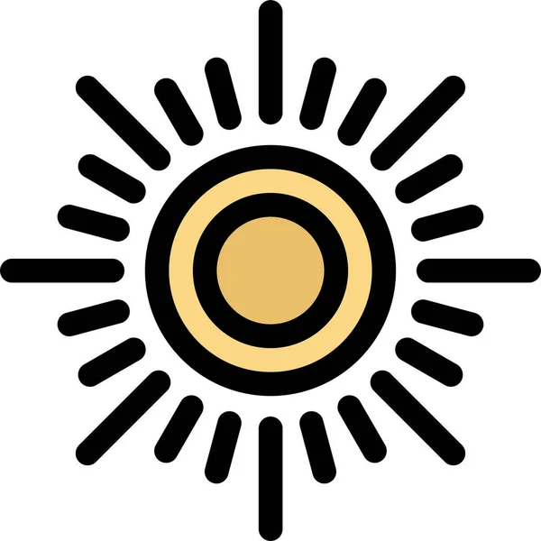 Sol Icono Del Tiempo Soleado — Vector de stock