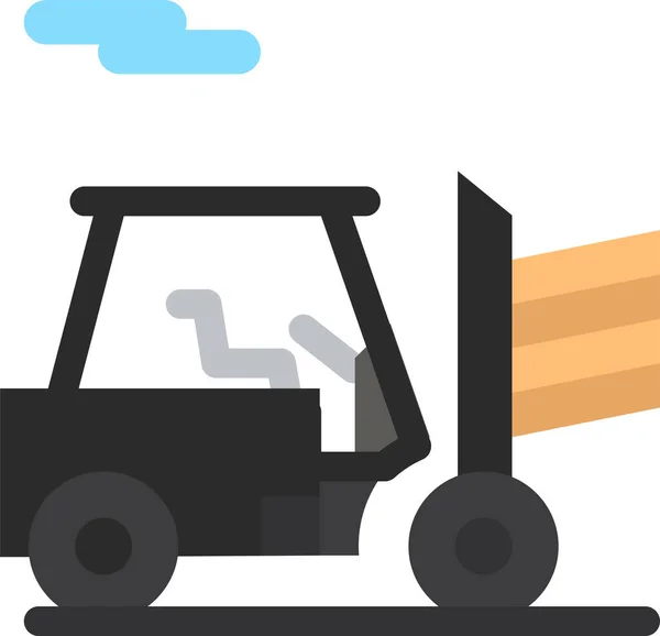Forklift Ana Hatları Taşıma Simgesi — Stok Vektör