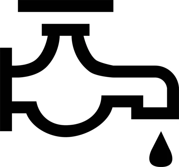 Icono Gota Baño Agua Estilo Esquema — Vector de stock