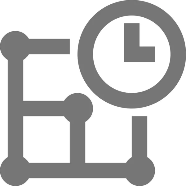 Icono Diseño Del Reloj Cuadrícula Estilo Esquema — Vector de stock