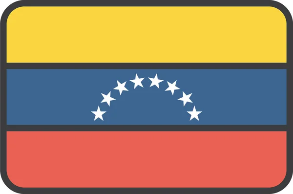 Land Flagga Venezuela Ikon Ifylld Konturstil — Stock vektor