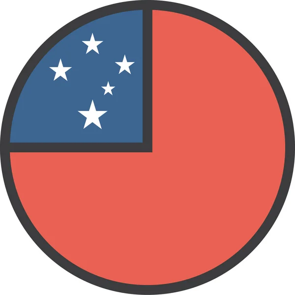 Länderfahne Samoa Symbol Umrissstil — Stockvektor