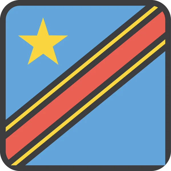 アフリカのコンゴ国のアイコンをファイルアウトライン形式で — ストックベクタ