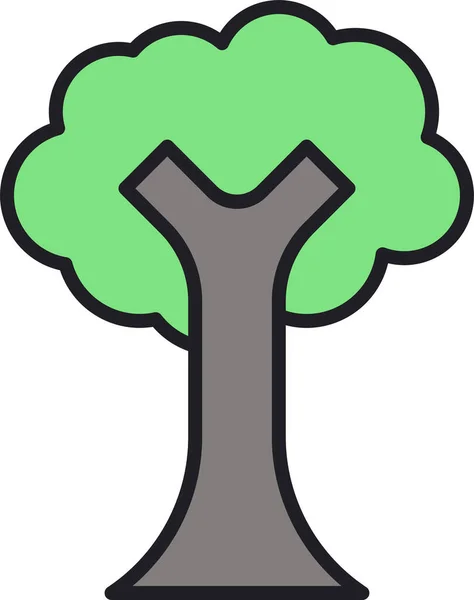 Icono Árbol Planta Forestal Estilo Filledoutline — Vector de stock