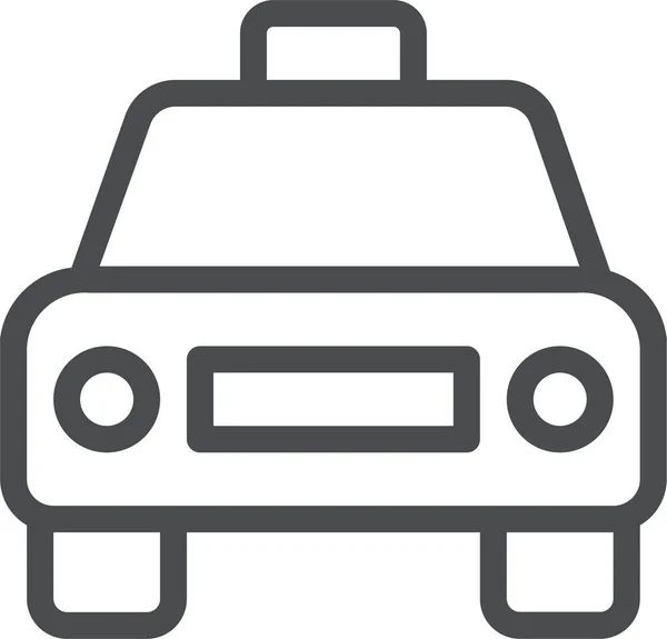 Taxi Auto Auto Pictogram Grote Lijnen Stijl — Stockvector